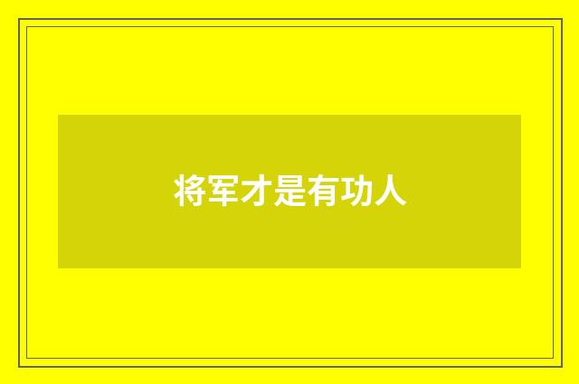 将军才是有功人