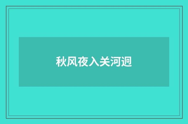 秋风夜入关河迥
