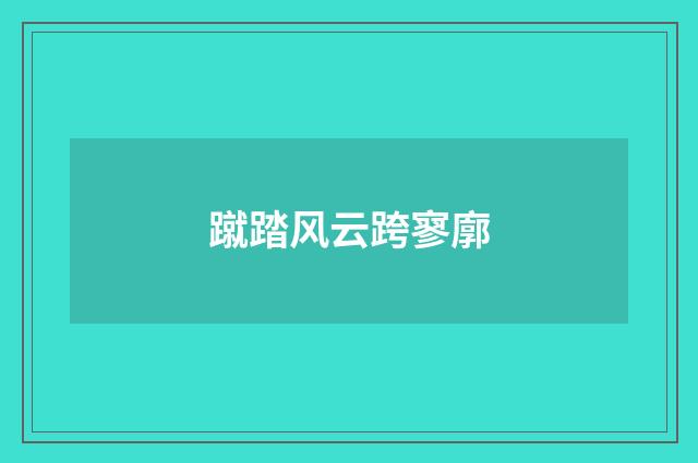 蹴踏风云跨寥廓
