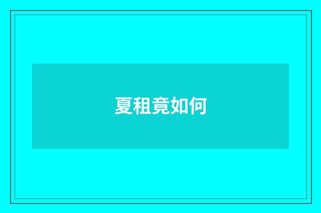 夏租竟如何