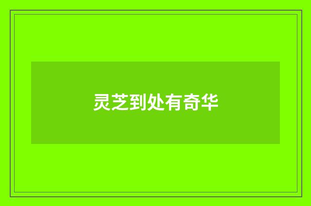 灵芝到处有奇华