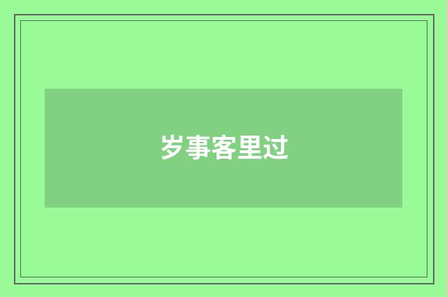 岁事客里过