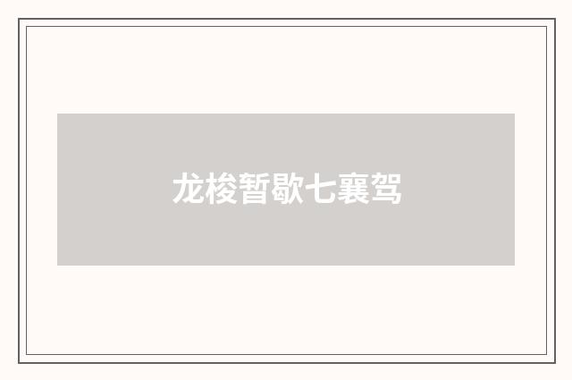 龙梭暂歇七襄驾