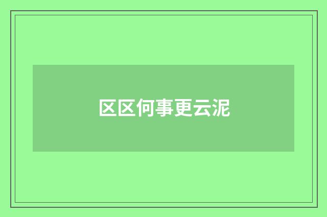区区何事更云泥
