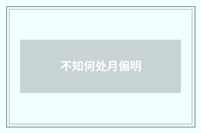 不知何处月偏明