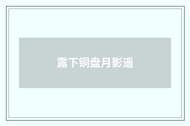 露下铜盘月影遥