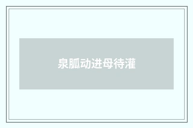 泉胍动进母待灌