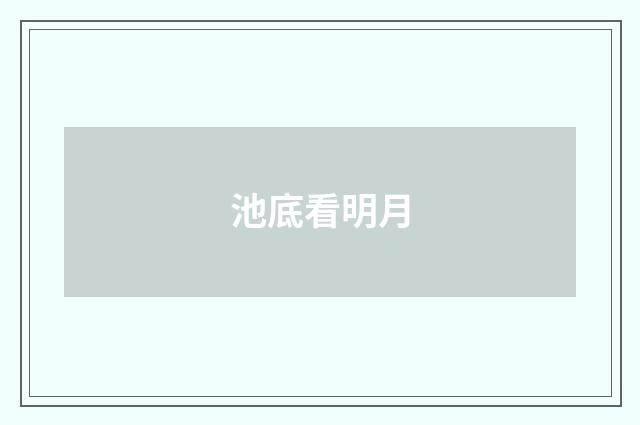 池底看明月