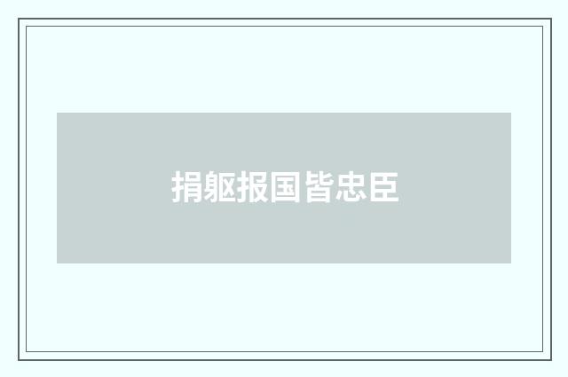 捐躯报国皆忠臣