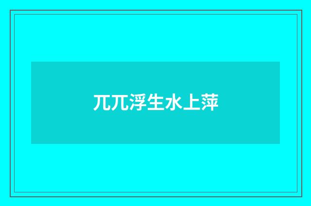 兀兀浮生水上萍