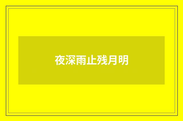 夜深雨止残月明