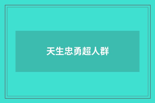 天生忠勇超人群