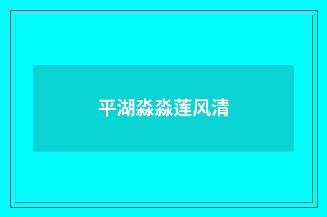 平湖淼淼莲风清