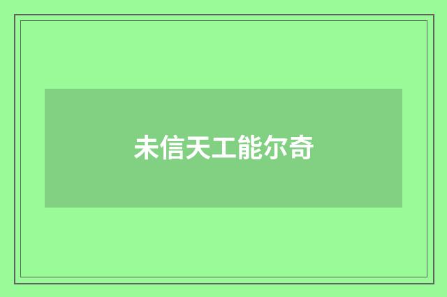 未信天工能尔奇
