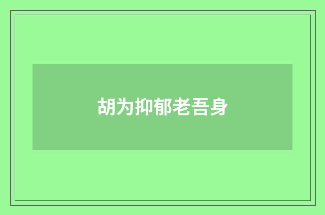 胡为抑郁老吾身