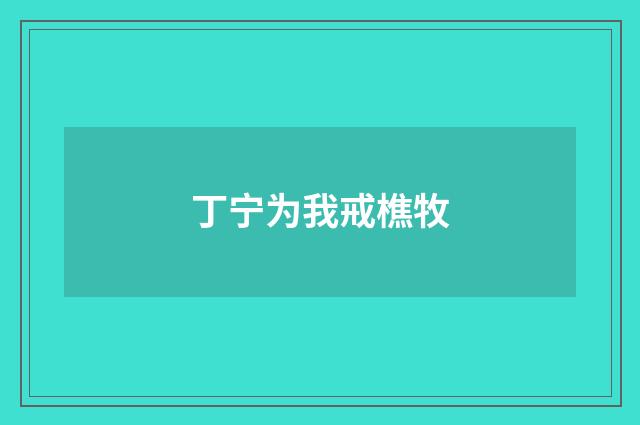 丁宁为我戒樵牧