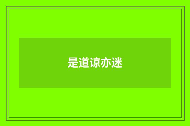 是道谅亦迷