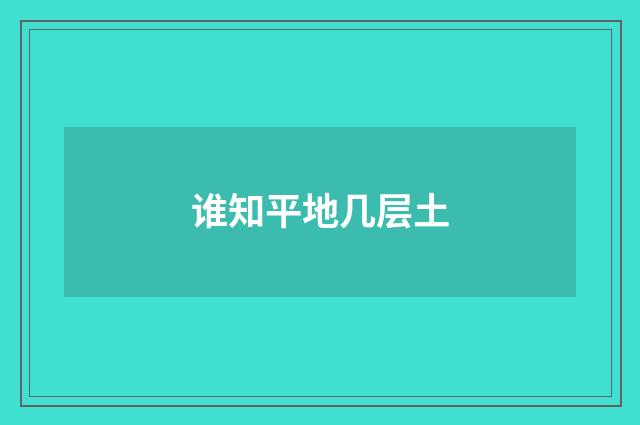 谁知平地几层土