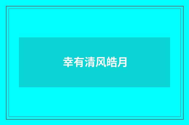 幸有清风皓月