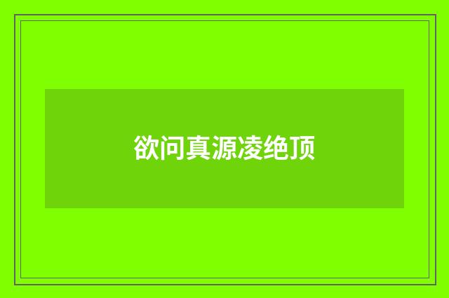 欲问真源凌绝顶