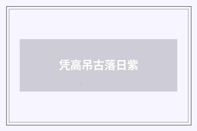 凭高吊古落日紫