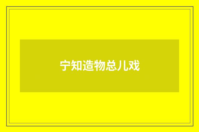 宁知造物总儿戏