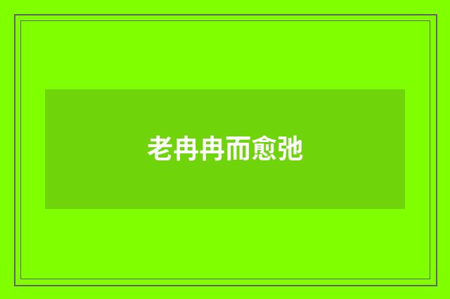 老冉冉而愈弛