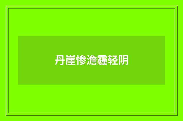 丹崖惨澹霾轻阴
