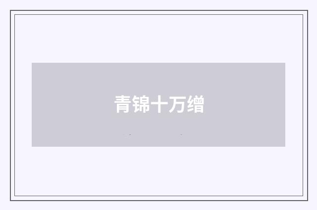 青锦十万缯