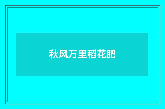 秋风万里稻花肥