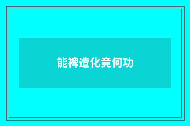 能裨造化竟何功