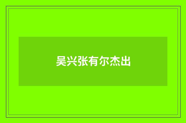 吴兴张有尔杰出