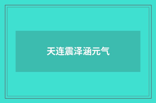 天连震泽涵元气