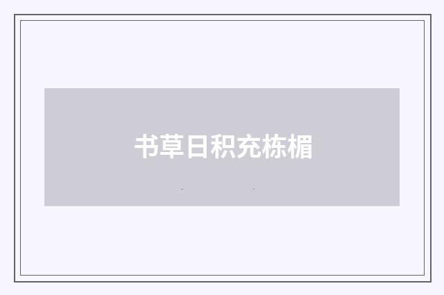 书草日积充栋楣