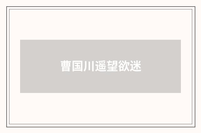 曹国川遥望欲迷
