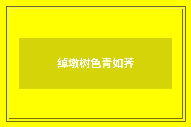 绰墩树色青如荠