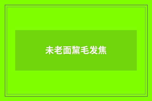 未老面黧毛发焦
