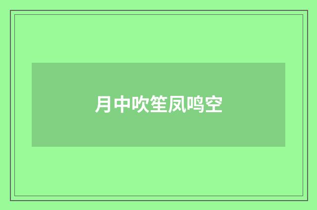 月中吹笙凤鸣空