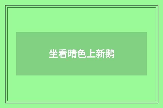 坐看晴色上新鹅