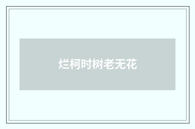 烂柯时树老无花