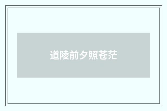 道陵前夕照苍茫