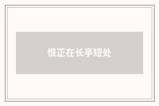 恨正在长亭短处