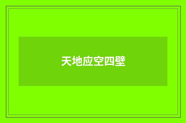 天地应空四壁