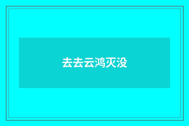 去去云鸿灭没