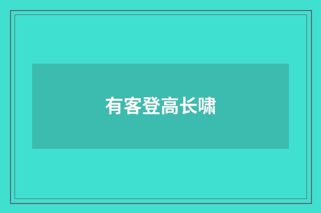 有客登高长啸