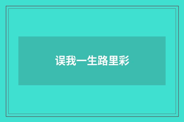 误我一生路里彩