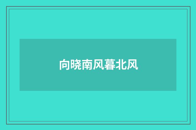 向晓南风暮北风