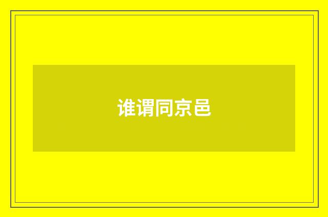 谁谓同京邑