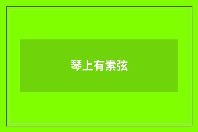 琴上有素弦