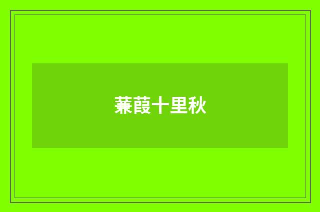 蒹葭十里秋